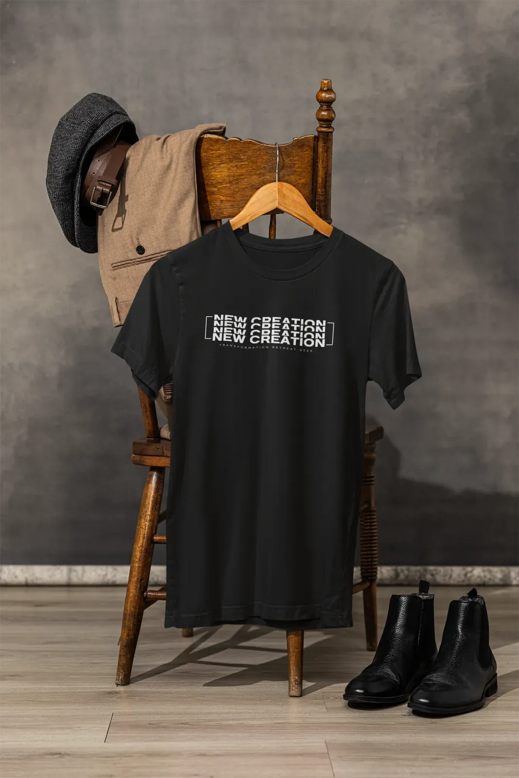 New Creation Retreat custom branded t-shirt design