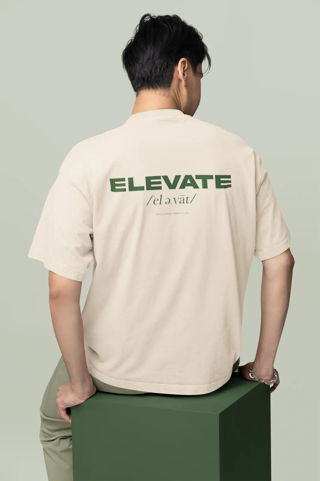 Custom oversized tee mockup back view